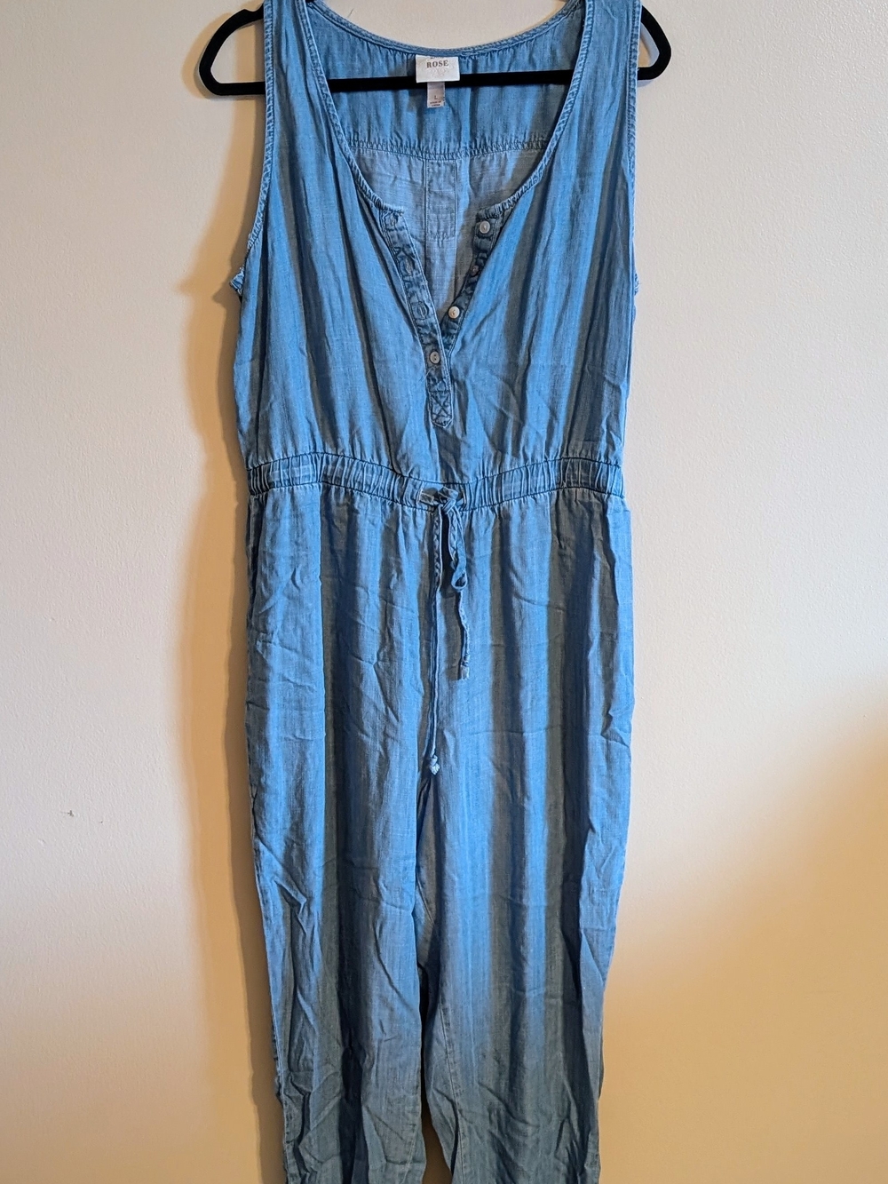 Knox Rose Light Wash Denim Jumpsuit